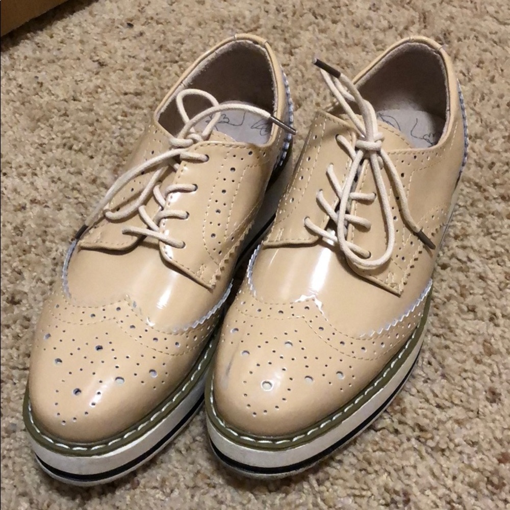 SOLD Platform Oxford Wingtip Shoes
